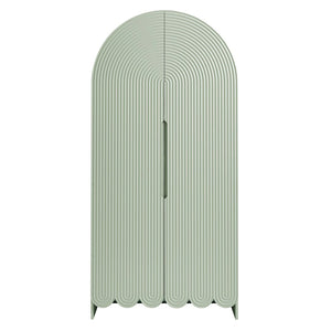 Modway Furniture Dahlia Fluted Arched Tall Cabinet with Scalloped Base and Four Shelves for Any Room EEI-7570-SGE