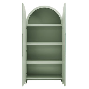 Modway Furniture Dahlia Fluted Arched Tall Cabinet with Scalloped Base and Four Shelves for Any Room EEI-7570-SGE
