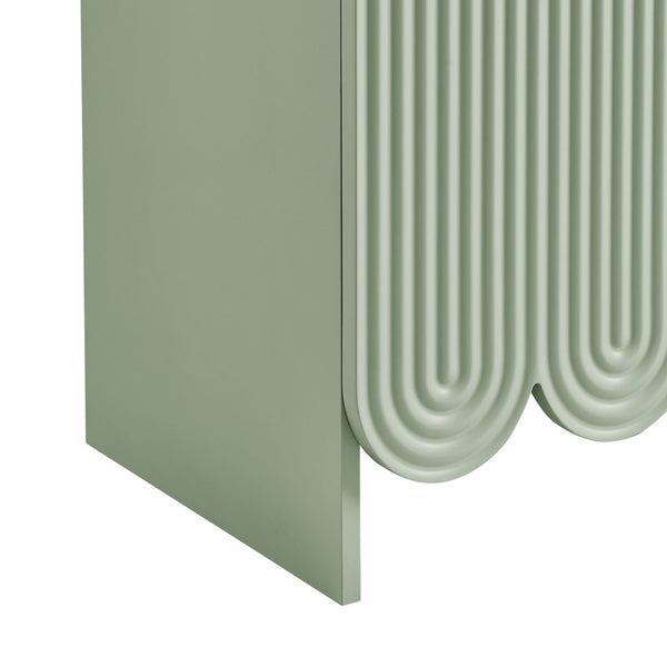 Modway Furniture Dahlia Fluted Arched Tall Cabinet with Scalloped Base and Four Shelves for Any Room EEI-7570-SGE