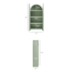 Modway Furniture Dahlia Fluted Arched Tall Cabinet with Scalloped Base and Four Shelves for Any Room EEI-7570-SGE