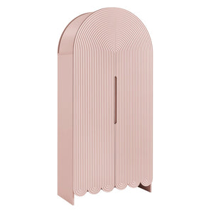 Modway Furniture Dahlia 78 Inch Fluted Arched Storage Cabinet - Elegant Design with Ample Space for Any Room Soft Pink EEI-7570-SPN