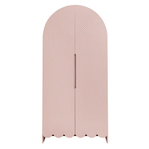 Modway Furniture Dahlia 78 Inch Fluted Arched Storage Cabinet - Elegant Design with Ample Space for Any Room Soft Pink EEI-7570-SPN