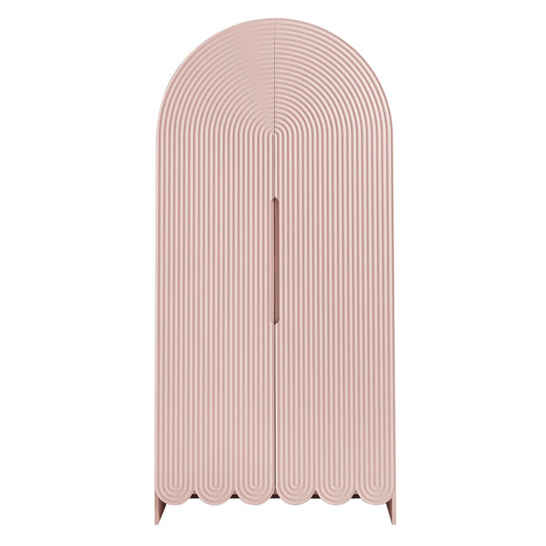 Modway Furniture Dahlia 78 Inch Fluted Arched Storage Cabinet - Elegant Design with Ample Space for Any Room Soft Pink EEI-7570-SPN