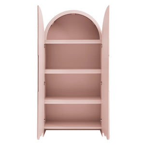 Modway Furniture Dahlia 78 Inch Fluted Arched Storage Cabinet - Elegant Design with Ample Space for Any Room Soft Pink EEI-7570-SPN