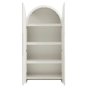 Modway Furniture Dahlia 78 Inch Fluted Arched Storage Cabinet - Elegant Design with Ample Space for Any Room White EEI-7570-WHI
