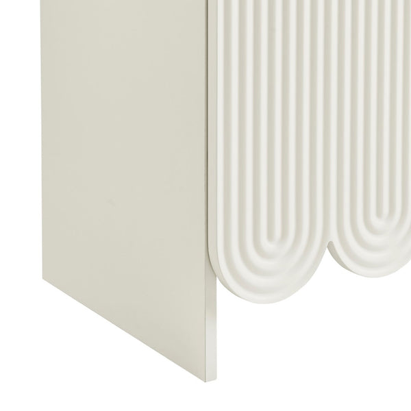 Modway Furniture Dahlia 78 Inch Fluted Arched Storage Cabinet - Elegant Design with Ample Space for Any Room White EEI-7570-WHI