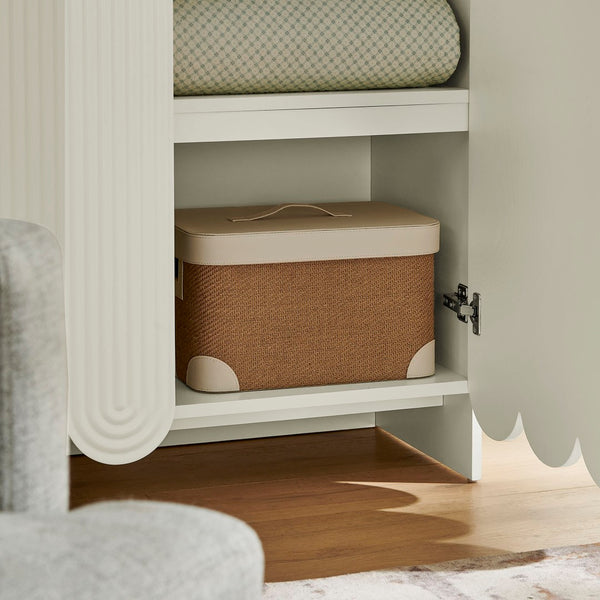 Modway Furniture Dahlia 78 Inch Fluted Arched Storage Cabinet - Elegant Design with Ample Space for Any Room White EEI-7570-WHI