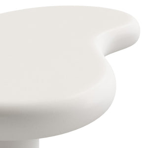 Modway Furniture Elowen Concrete Kidney Shaped Outdoor Patio Coffee Table with Pedestal Base EEI-7571-WHI
