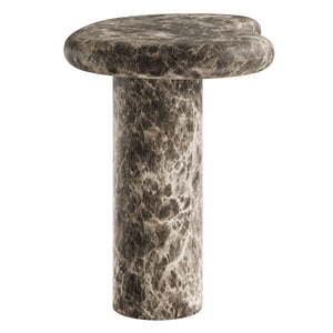 Modway Furniture Elowen Concrete Kidney Side Table with Faux Marble Finish for Patio or Living Room EEI-7572-EMP