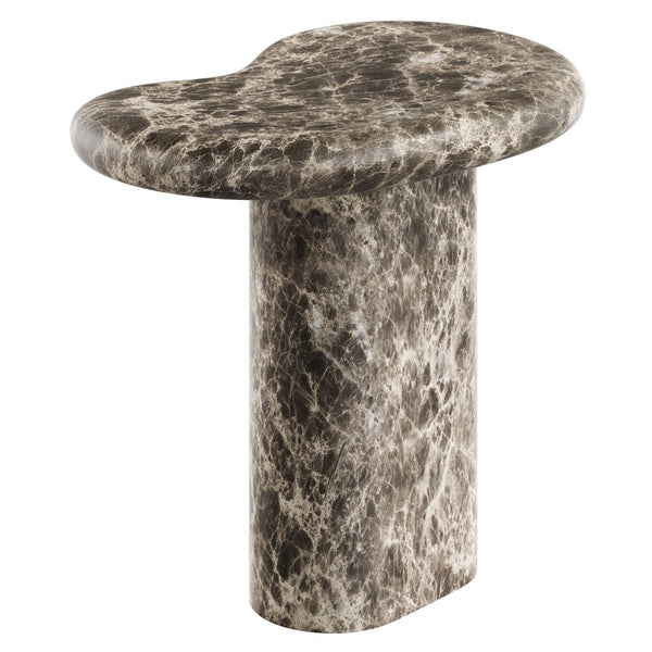 Modway Furniture Elowen Concrete Kidney Side Table with Faux Marble Finish for Patio or Living Room EEI-7572-EMP