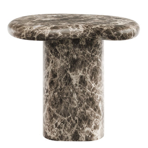 Modway Furniture Elowen Concrete Kidney Side Table with Faux Marble Finish for Patio or Living Room EEI-7572-EMP