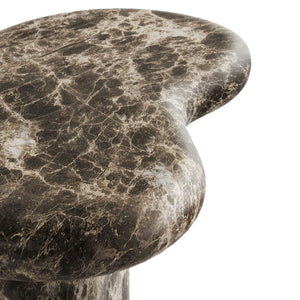 Modway Furniture Elowen Concrete Kidney Side Table with Faux Marble Finish for Patio or Living Room EEI-7572-EMP