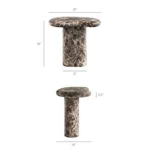 Modway Furniture Elowen Concrete Kidney Side Table with Faux Marble Finish for Patio or Living Room EEI-7572-EMP