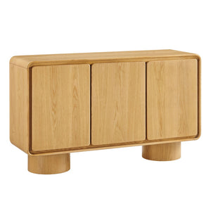 Modway Furniture Lumo Wood Veneer Three Door Credenza with Push Open Storage for Modern Living EEI-7575-OAK