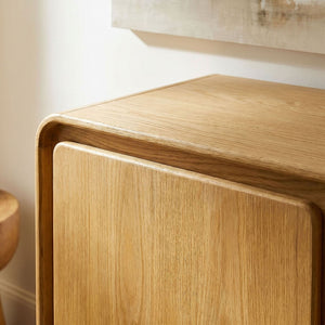 Modway Furniture Lumo Wood Veneer Three Door Credenza with Push Open Storage for Modern Living EEI-7575-OAK