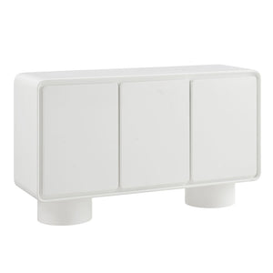 Modway Furniture Lumo Wood Veneer Curved Credenza with Push Open Doors for Modern Living Rooms EEI-7576-WHI