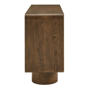 Modway Furniture Lumo Curved Wood Veneer Credenza with Push Open Doors for Modern Living Spaces EEI-7577-WAL
