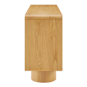 Modway Furniture Lumo Modway Curved Wood Veneer Credenza with Push Open Doors for Modern Living EEI-7578-OAK