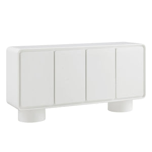 Modway Furniture Lumo Modway Curved Wood Veneer Credenza with Push Open Doors for Modern Living EEI-7579-WHI