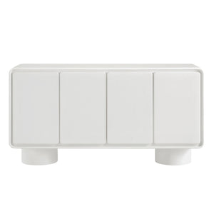 Modway Furniture Lumo Modway Curved Wood Veneer Credenza with Push Open Doors for Modern Living EEI-7579-WHI