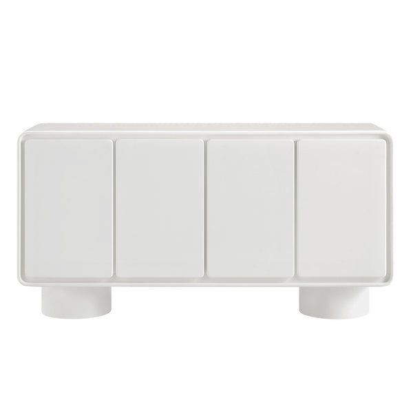 Modway Furniture Lumo Modway Curved Wood Veneer Credenza with Push Open Doors for Modern Living EEI-7579-WHI