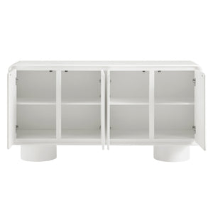 Modway Furniture Lumo Modway Curved Wood Veneer Credenza with Push Open Doors for Modern Living EEI-7579-WHI