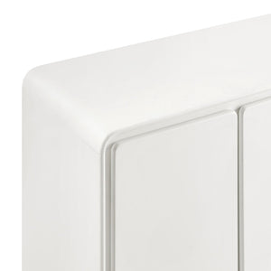 Modway Furniture Lumo Modway Curved Wood Veneer Credenza with Push Open Doors for Modern Living EEI-7579-WHI