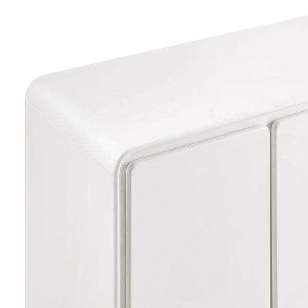 Modway Furniture Lumo Modway Curved Wood Veneer Credenza with Push Open Doors for Modern Living EEI-7579-WHI