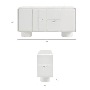 Modway Furniture Lumo Modway Curved Wood Veneer Credenza with Push Open Doors for Modern Living EEI-7579-WHI