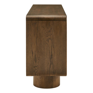 Modway Furniture Lumo Sculptural Wood Credenza with Push Open Doors and Pedestal Legs for Living Rooms EEI-7580-WAL