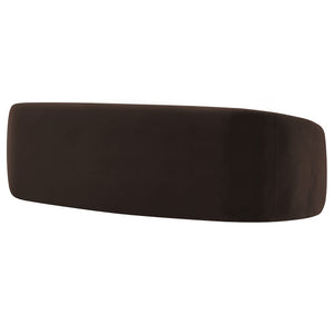 Modway Furniture Contessa Sculptural Curved Velvet Sofa by Modway Tight Back Three Seat Lounge Chocolate Brown EEI-7581-CHB