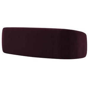 Modway Furniture Contessa Sculptural Curved Velvet Sofa by Modway Tight Back Three Seat Lounge Mulberry EEI-7581-MUL