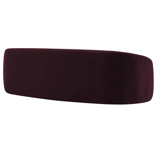 Modway Furniture Contessa Sculptural Curved Velvet Sofa by Modway Tight Back Three Seat Lounge Mulberry EEI-7581-MUL