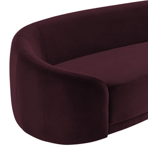 Modway Furniture Contessa Sculptural Curved Velvet Sofa by Modway Tight Back Three Seat Lounge Mulberry EEI-7581-MUL