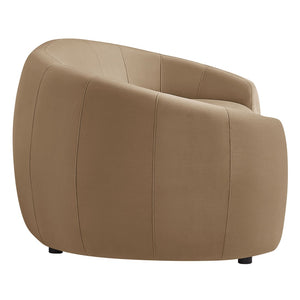 Modway Furniture Contessa Sculptural Curved Velvet Sofa by Modway Tight Back Three Seat Lounge Taupe EEI-7581-TAU