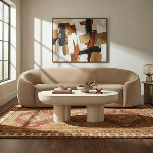 Modway Furniture Contessa Sculptural Curved Velvet Sofa by Modway Tight Back Three Seat Lounge Taupe EEI-7581-TAU