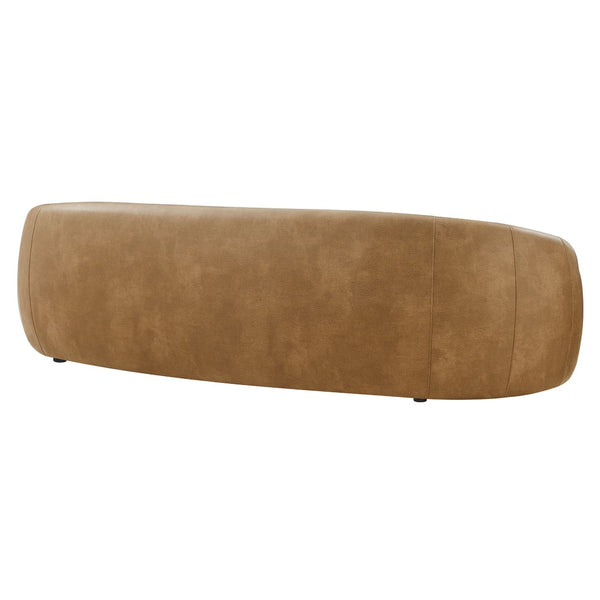Modway Furniture Contessa Curved Vegan Leather Three Seat Sofa with Sculptural Low Profile Design EEI-7582-TST