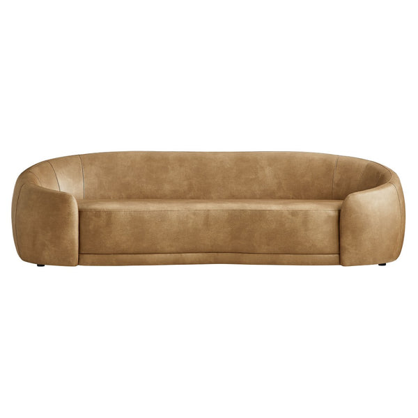 Modway Furniture Contessa Curved Vegan Leather Three Seat Sofa with Sculptural Low Profile Design EEI-7582-TST