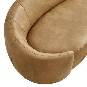 Modway Furniture Contessa Curved Vegan Leather Three Seat Sofa with Sculptural Low Profile Design EEI-7582-TST
