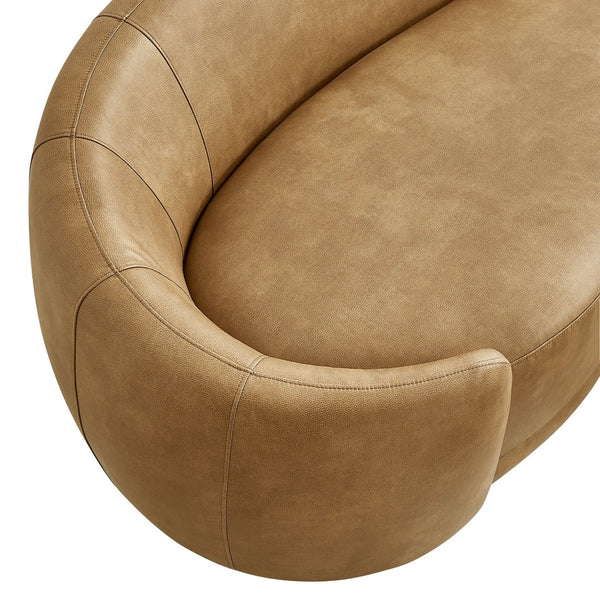 Modway Furniture Contessa Curved Vegan Leather Three Seat Sofa with Sculptural Low Profile Design EEI-7582-TST