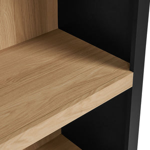 Modway Furniture Caleb Arched Four Tier Open Bookcase Wood Grain Shelving for Living Room Display Black EEI-7584-BLK-OAK