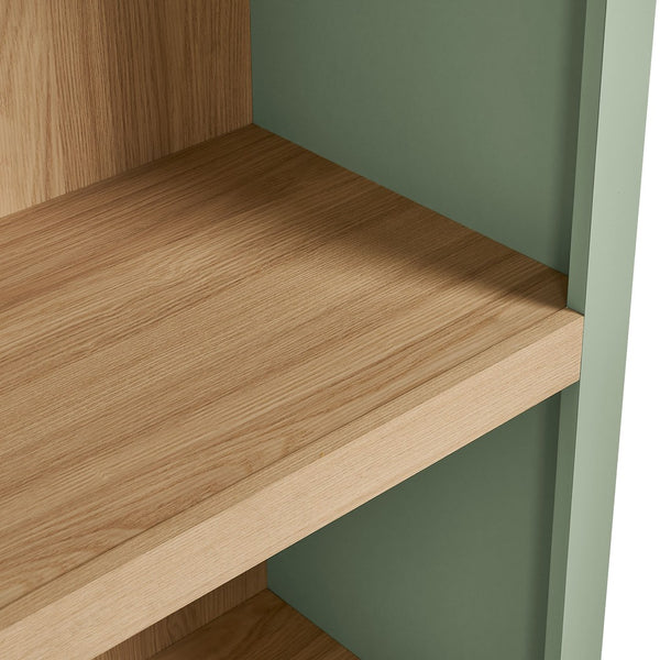 Modway Furniture Caleb Arched Four Tier Open Bookcase Wood Grain Shelving for Living Room Display Sage EEI-7584-SGE-OAK