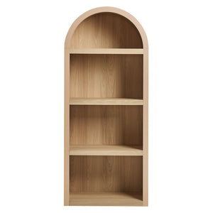 Modway Furniture Caleb Arched Four Tier Open Bookcase Wood Grain Shelving for Living Room Display Tan EEI-7584-TAN-OAK