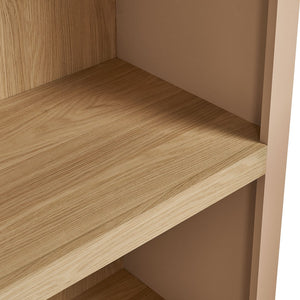 Modway Furniture Caleb Arched Four Tier Open Bookcase Wood Grain Shelving for Living Room Display Tan EEI-7584-TAN-OAK