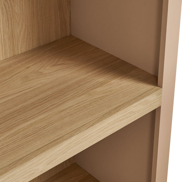 Modway Furniture Caleb Arched Four Tier Open Bookcase Wood Grain Shelving for Living Room Display Tan EEI-7584-TAN-OAK