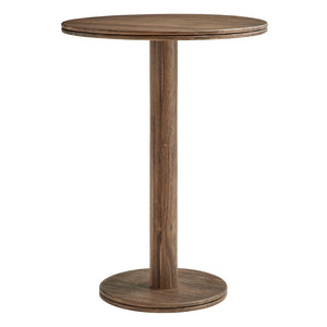 Modway Furniture Neo Acacia Wood 3 Piece Bar Set with Pedestal Table and Stools for Patio or Kitchen Cocoa Brown EEI-7587-COA