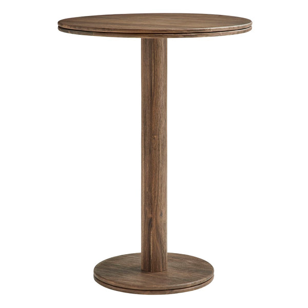 Modway Furniture Neo Acacia Wood 3 Piece Bar Set with Pedestal Table and Stools for Patio or Kitchen Cocoa Brown EEI-7587-COA