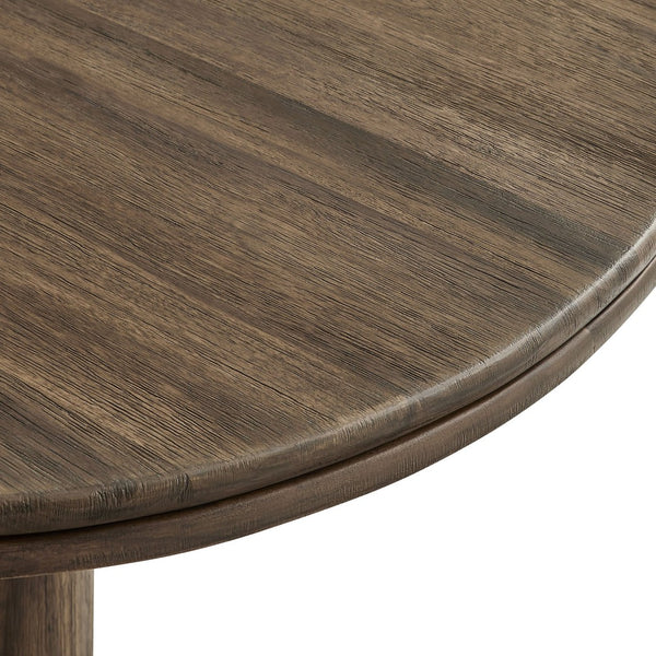 Modway Furniture Neo Solid Acacia Round Pedestal Bar Table Weathered Finish Patio or Kitchen Use Cocoa Brown EEI-7585-COA