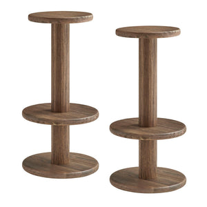 Modway Furniture Neo Acacia Wood 3 Piece Bar Set with Pedestal Table and Stools for Patio or Kitchen Cocoa Brown EEI-7587-COA