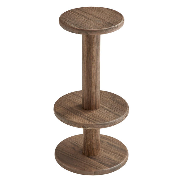 Modway Furniture Neo Acacia Wood 5 Piece Outdoor Bar Set with Round Pedestal Table and Four Stools Cocoa Brown EEI-7588-COA